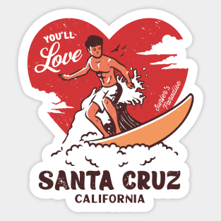 Vintage Surfing You'll Love Santa Cruz, California // Retro Surfer's Paradise Sticker